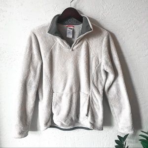 THE NORTH FACE | cream sherpa half zip fleece M